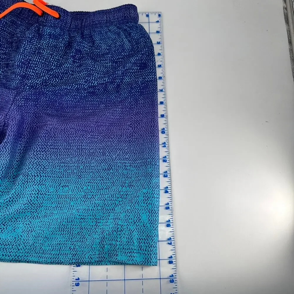 Under Armour Boys Swim Trunks YXL Blue orange Lined Mesh Shorts